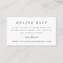 Recepción Tarjeta RSVP en línea para Boda de sucursal simple