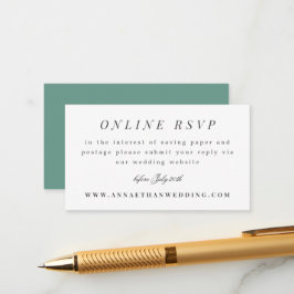 Recepción Tarjeta RSVP en línea para Boda de sucursal simple