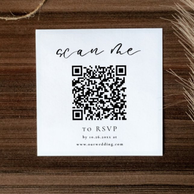 Recepción Tarjeta RSVP mínima de código QR de casamiento (Subido por el creador)
