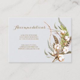 Recepción Tarjeta Rústica de Alojamiento Boda Floral de algo