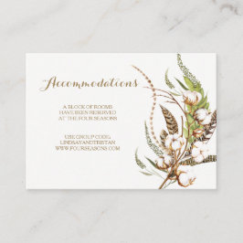 Recepción Tarjeta Rústica de Alojamiento Boda Floral de algo