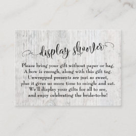 Recepción Tarjeta Rústica de ducha de novia con pantalla de 