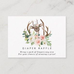 Recepción tarjeta rústica de recinto de ciervo floral Diaper