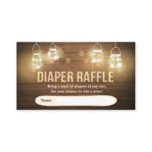 Tarjeta Rústica Diaper Raffle Card Lágrimas de mad