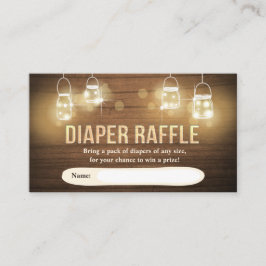 Recepción Tarjeta Rústica Diaper Raffle Card Lágrimas de mad