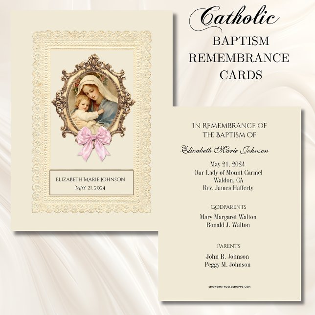 Recepción Tarjeta Sagrada de Recuerdo del Bautizo Católico d (Subido por el creador)