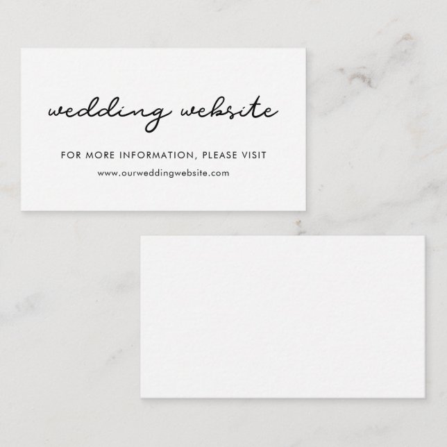 Recepción Tarjeta simple de sitio web de boda (Anverso / Reverso)
