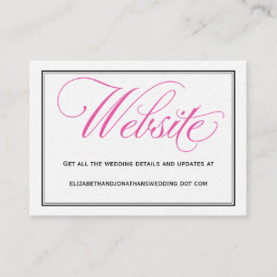 Recepción Tarjeta web Boda de guión de caligrafía rosa