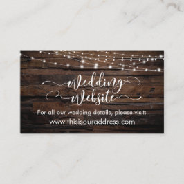 Recepción Tarjeta web de Boda de cuerda ligera y madera rúst