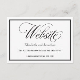 Recepción Tarjeta web de Boda de guiones blancos y negros