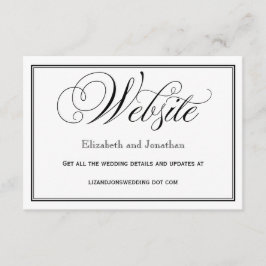 Recepción Tarjeta web de Boda de guiones blancos y negros