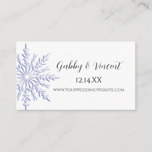 Recepción Tarjeta web de boda de invierno con copo de nieve