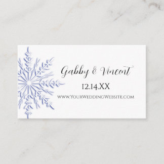 Recepción Tarjeta web de boda de invierno con copo de nieve