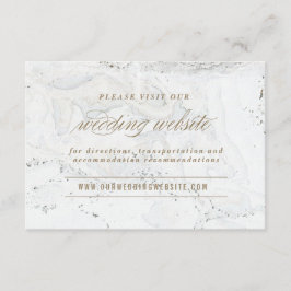 Recepción Tarjeta web de Boda de mármol moderno | Oro