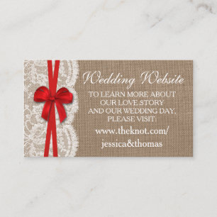 Recepción Tarjeta web de la colección de Bodas Rustic Red Bo