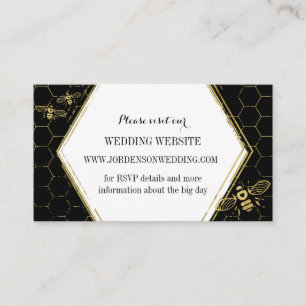 Recepción Tarjeta web de Personalizado de oro negro de Honey