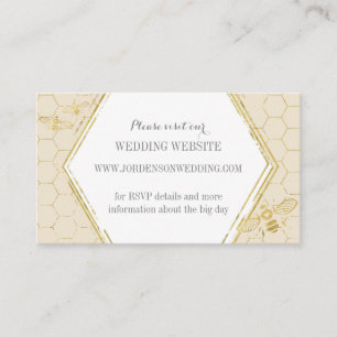 Recepción Tarjeta web del Personalizado de oro de Honey Bee 