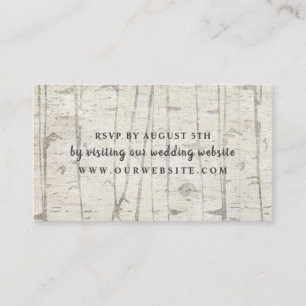 Recepción Tarjeta web rsvp de boda de bodas de madera de abe