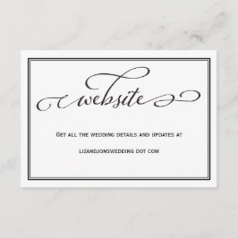Recepción Tarjeta web simple de Boda blanco y negro