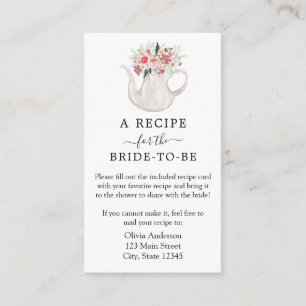 Recepción Tea Bridal Shower Receta Receta Tarjeta de Alojami
