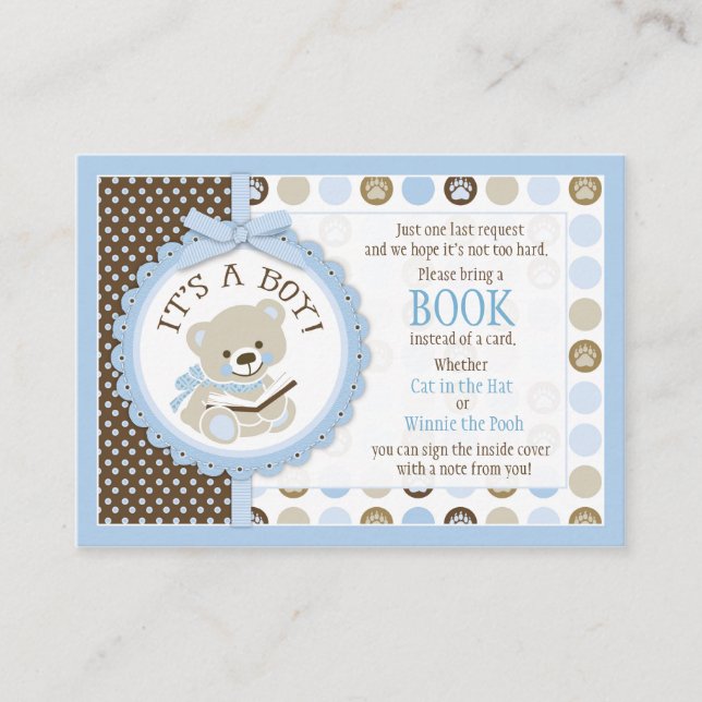 Recepción Teddy Bear Polka Dots Trae una tarjeta de libro (Anverso)
