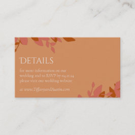 Recepción Terracotta deja tarjeta de cierre Boda moderna