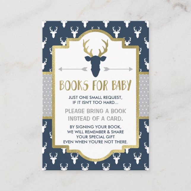 Recepción Traer Una Tarjeta De Libro, Woodland Deer, Baby Sh (Anverso)