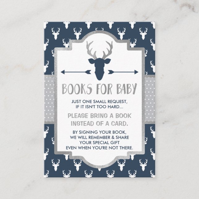 Recepción Traer Una Tarjeta De Libro, Woodland Deer, Baby Sh (Anverso)