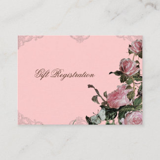 Recepción Trellis Rosa Vintage - Tarjeta de registro de rega