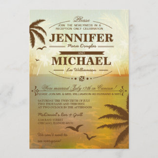 Recepción Tropical De Bodas Sólo Invitaciones