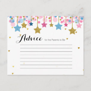 Recepción Twinkle Twinkle Tarjeta de consejo azul rosa Baby 