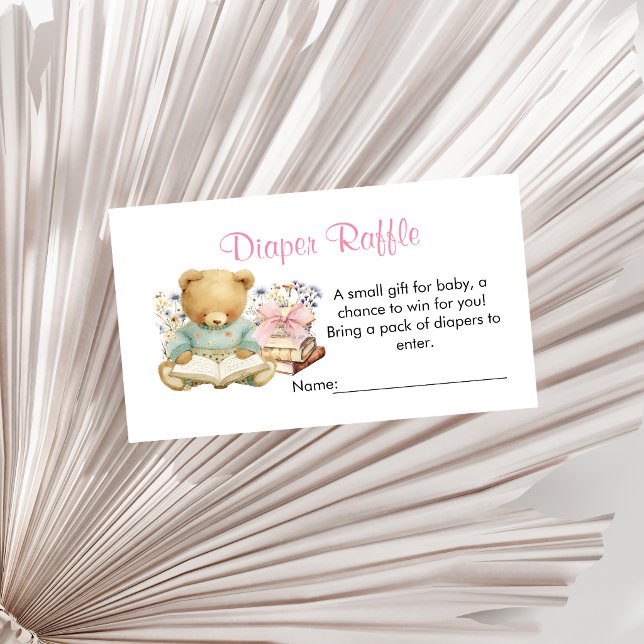 Recepción Un Nuevo Capítulo Pronto Comenzará Tarjeta de Rifa (A chapter new begin soon books, baby shower girl diaper raffle enclosure card)