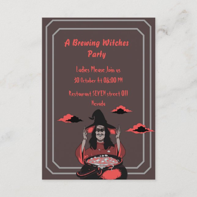 Recepción Una tarjeta de Halloween de fiesta de brujas de ti (Anverso)