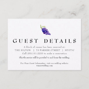 Recepción Uvas en la tarjeta de detalle del Boda de vino