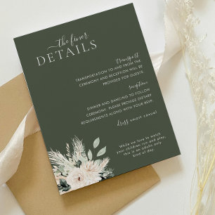 Recepción Vegetación Floral Blanca Boda Tarjeta de detalle V