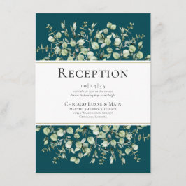 Recepción verde azulada de bodas de eucalipto