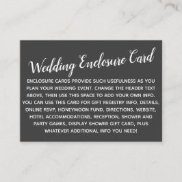 Recepción Versátil Tarjeta de Boda Gris Oscuro Personalizabl