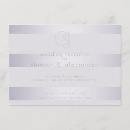 Recepción | Violet Silver Shimmer Stripe Monogram2