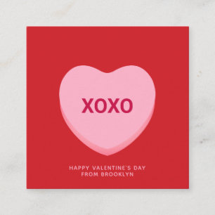 Recepción XOXO conversación rosa rojo corazón tarjeta de San