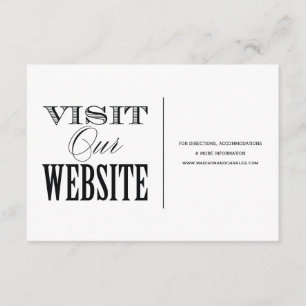 Recepción Y ESTAR CASADO   TARJETA DE SITIO WEB boda