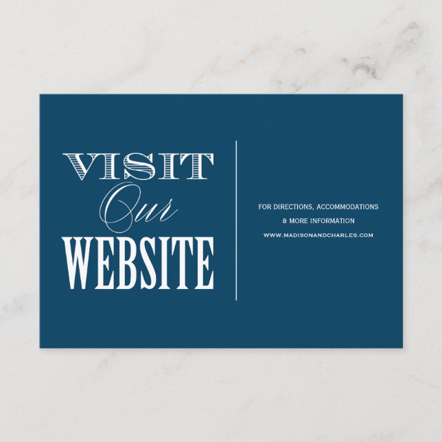 Recepción Y ESTAR CASADO | TARJETA DE SITIO WEB boda (Anverso)
