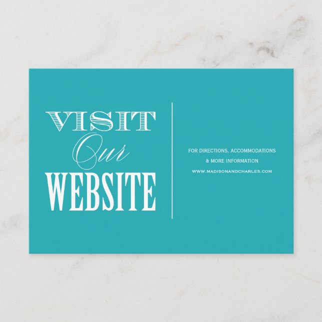 Recepción Y ESTAR CASADO | TARJETA DE SITIO WEB boda (Anverso)