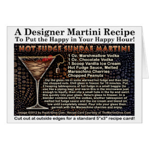 Receta caliente NoteCard de saludo de Martini del