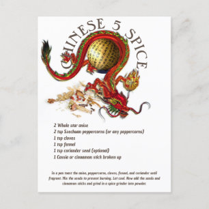 Receta china de mezcla de especias   Tarjeta posta