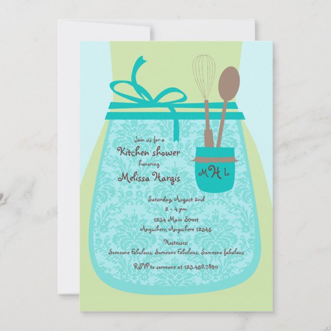 Receta Cocina - Invitación a la ducha nupcial (Anverso)