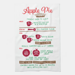 Receta de Apple Pie Regalo Té Kitchen Toallas