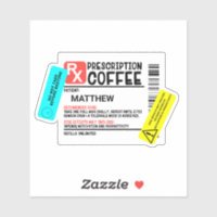 Receta de café con etiquetas de advertencia Gracio