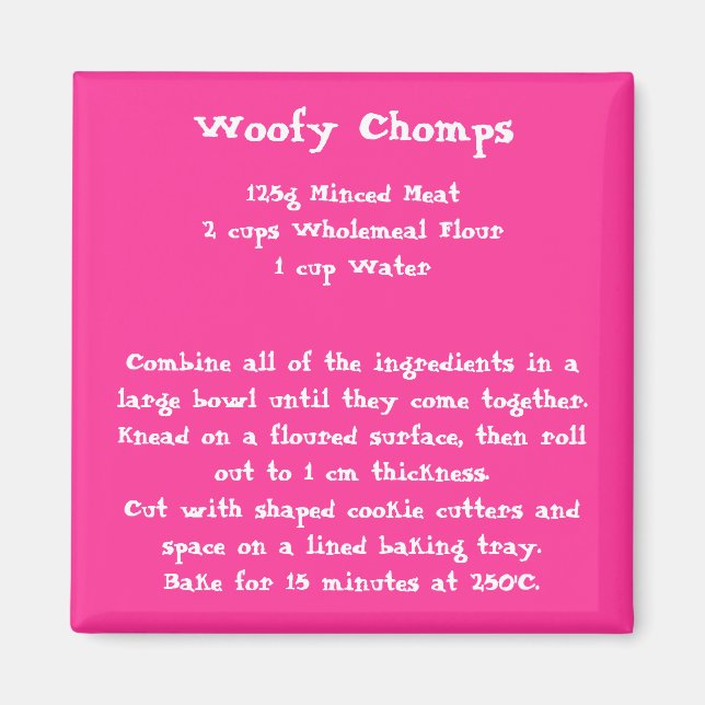 Receta de Chomps Woofy Color del imán (Frente)