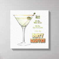 Receta de Cóctel Dirty Martini Arte 12"x12"