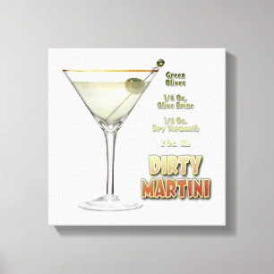 Receta de Cóctel Dirty Martini Arte 12"x12"